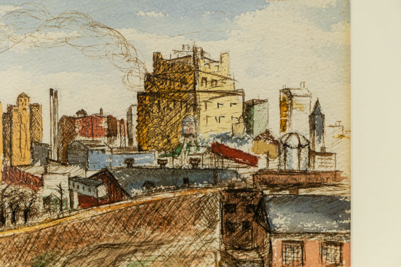 Denver Skyline (Colorado), Painting, 1951