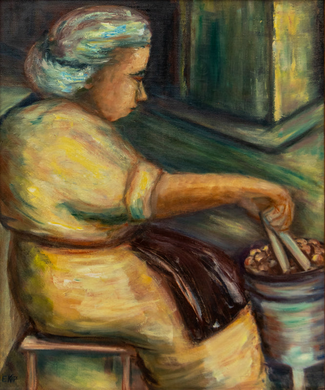 Eunice Katz (1927-2008) artwork for sale. Untitled (Woman Cooking), Painting, Denver, Colorado, Art Gallery)