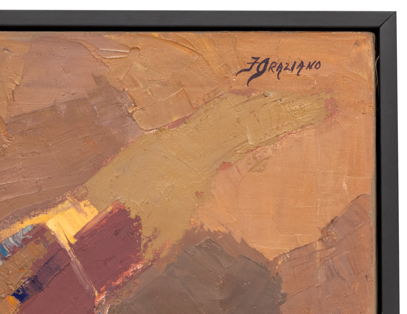 Galaxie #122 (Abstract Composition in Mauve, Violet, Yellow, and Taupe), Painting, 1971