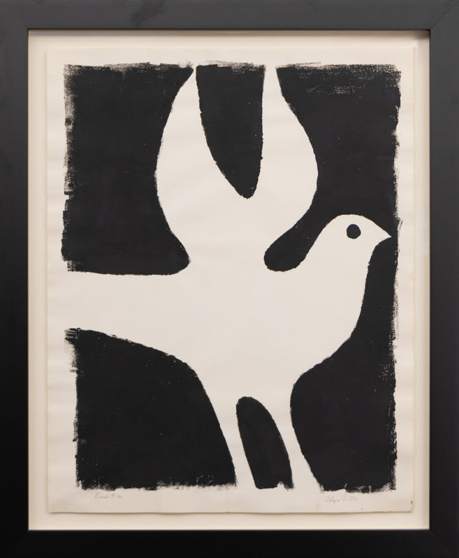 Bird #2 (White Dove on Black Field), Print, circa 1949