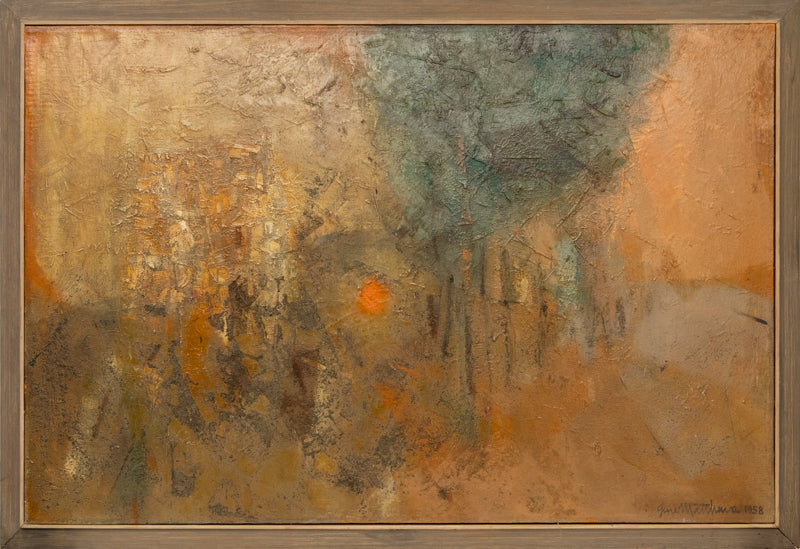 Collina-Città (Abstract of a Hill Town, Italy), Painting, 1958