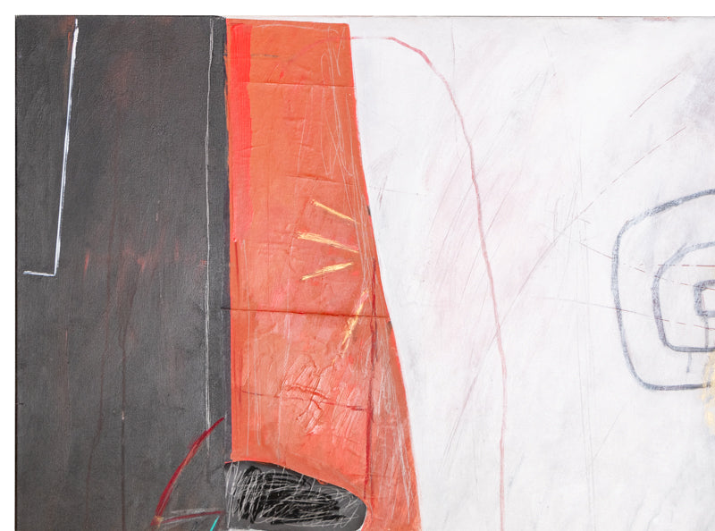 The Akhenaten Series: The Marriage (Abstract Composition with Black, Red, and Gold), Collage, 1987