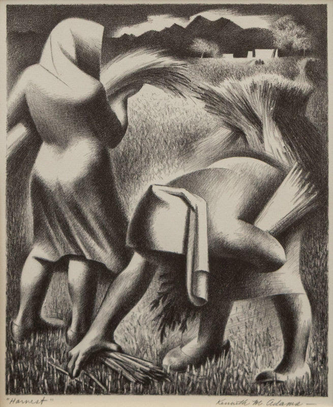 Kenneth Adams (1897-1966) artwork for sale. Harvest (Reapers), Print, 1950, Denver, Colorado, Art Gallery)
