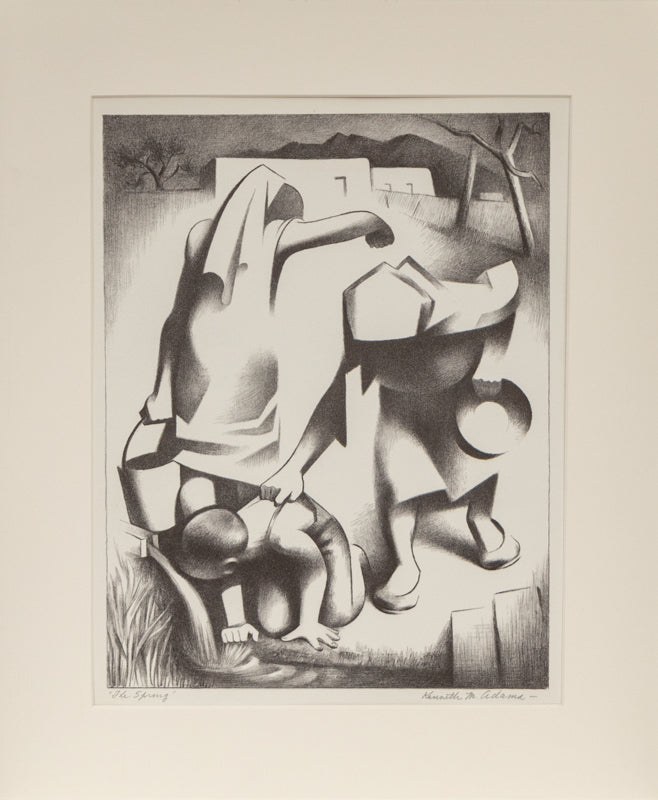 The Spring (Abstracted Figures Retrieve Water From A Spring), Print