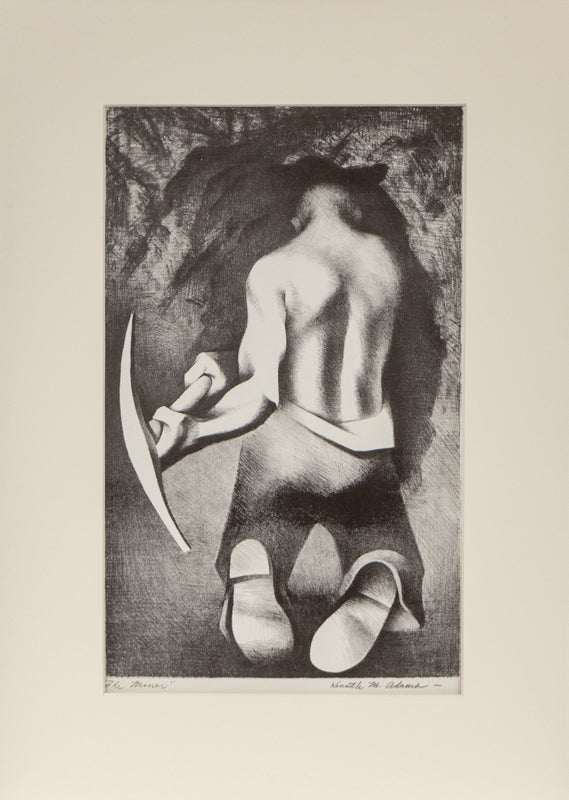 The Miner (Miner Tunneling with Pick Axe), Print, 1950
