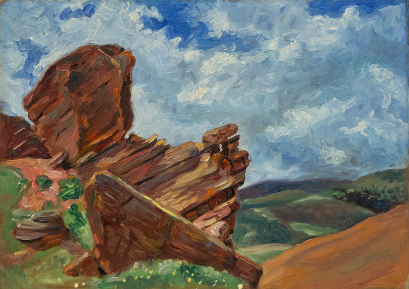 Herndon Davis (1901-1962) artwork for sale. The Park of the Red Rocks, Colorado (Rock Formation with Rolling Hills), Painting, Denver, Colorado, Art Gallery)