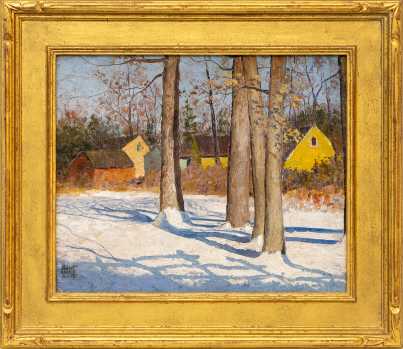 Untitled (Snowy Town Grove), Painting, circa 1935