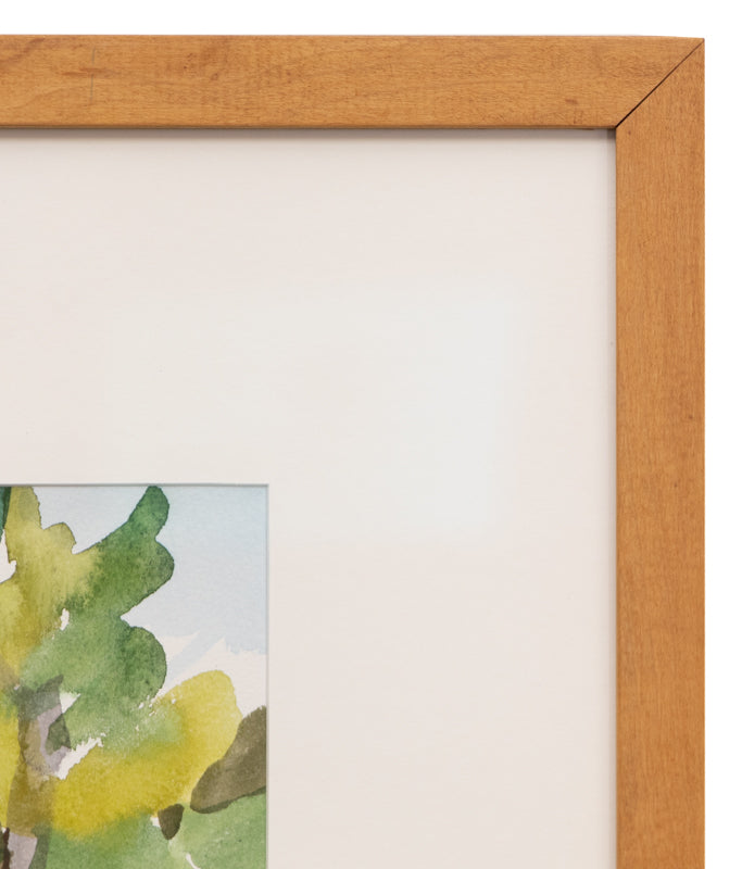 Untitled (Picnic table and Pine Trees in Mountain Landscape), Painting, circa 1990-2000