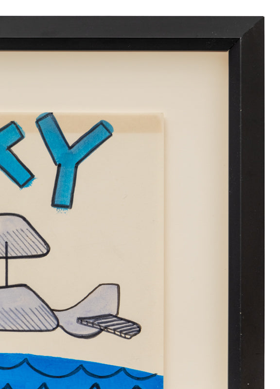 Sky (Biplane Flying Over Water), Collage, 1994