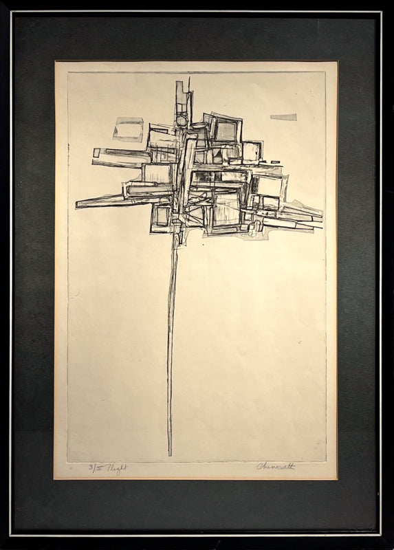 Flight (Geometric Abstraction in Black and White), Print, circa 1950