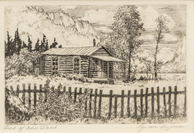 Lyman Byxbe (1886-1980) artwork for sale. Out of the Past (View of Cabin with Trees and Mountains), Print, circa 1929-1930, Denver, Colorado, Art Gallery)