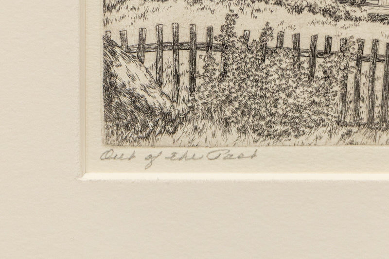 Out of the Past (View of Cabin with Trees and Mountains), Print, circa 1929-1930