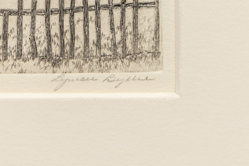 Out of the Past (View of Cabin with Trees and Mountains), Print, circa 1929-1930