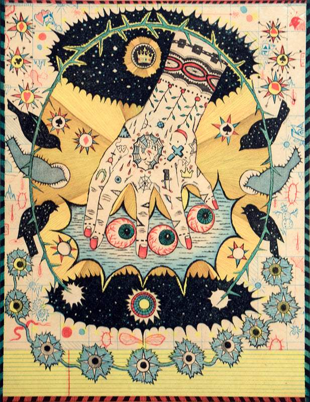 Tony Fitzpatrick (1958 -) artwork for sale. Hand of Ishmael, Artist Proof, edition of 30, Print, 1997, Denver, Colorado, Art Gallery)