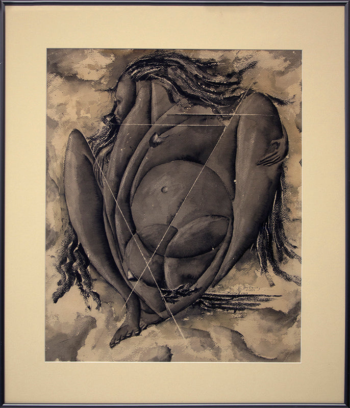 Birth (Semi Abstract Female Figure), Painting, 1943