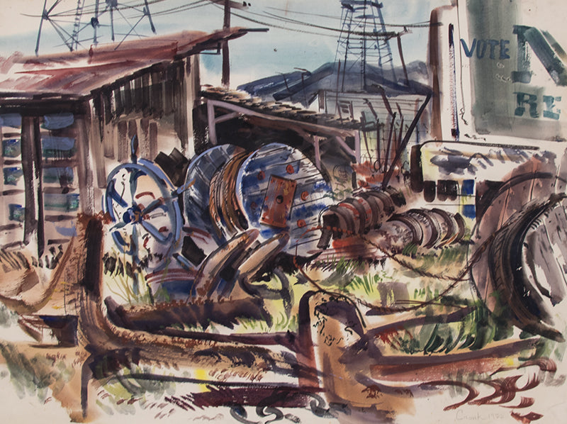 Frances Cronk (1906-1992) artwork for sale. Untitled (The Yard), Painting, 1952, Denver, Colorado, Art Gallery)