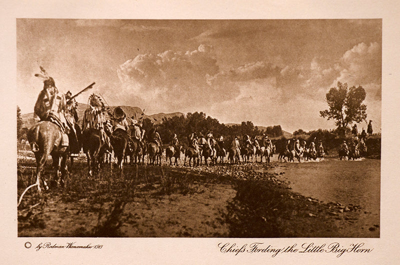 Joseph Dixon (1856-1926) artwork for sale. Chiefs Fording the Little Big Horn, Photogravure, copyright 1913, Denver, Colorado, Art Gallery)