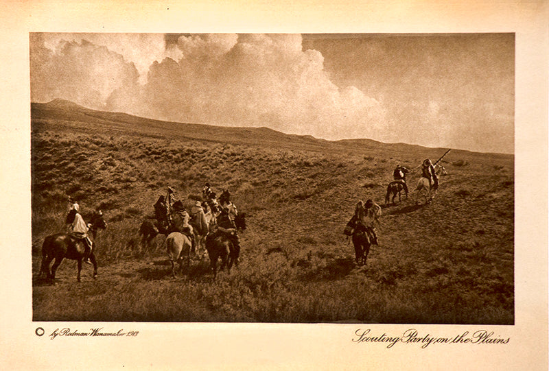 Joseph Dixon (1856-1926) artwork for sale. Scouting Party on the Plains, Photogravure, copyright 1913, Denver, Colorado, Art Gallery)