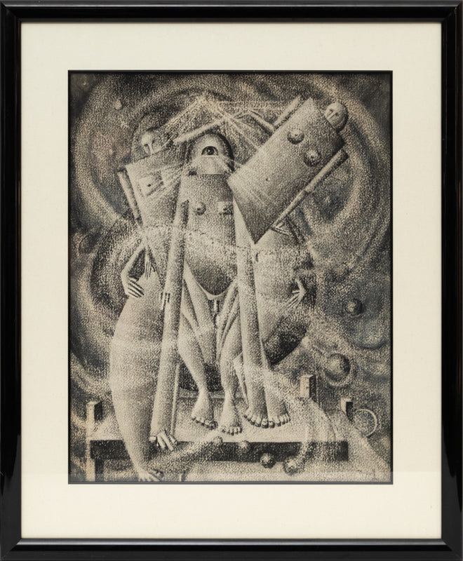 Birth of Mind (Black & Blue Series), Drawing, 1941