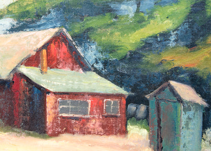 Barns in Soquel (Northern California), Painting, circa 1950