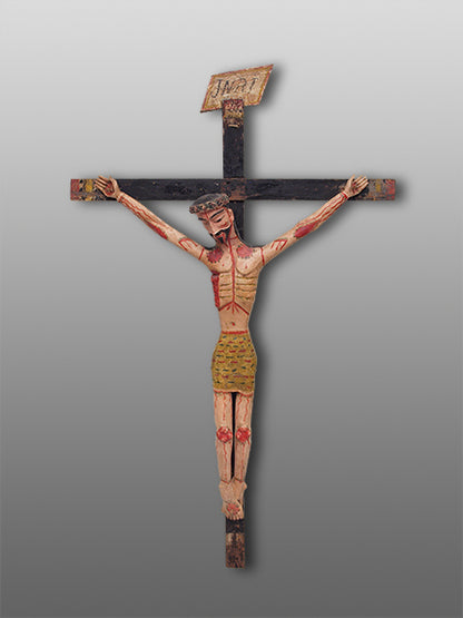 Jose Ortega (1858-1941), Hispanic artwork for sale. New Mexican Crucifix (Christ on the Cross), circa 1885, Denver, Colorado, Art Gallery)
