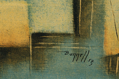 Untitled (Abstract in Pale Blue, Yellow, Gray and Black), Painting, 1954