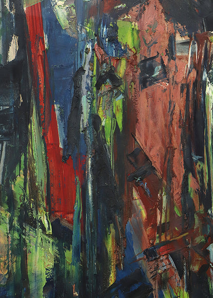 Untitled (Abstract Expressionist Composition in Red, Blue, Black, and Yellow), Painting, 1951