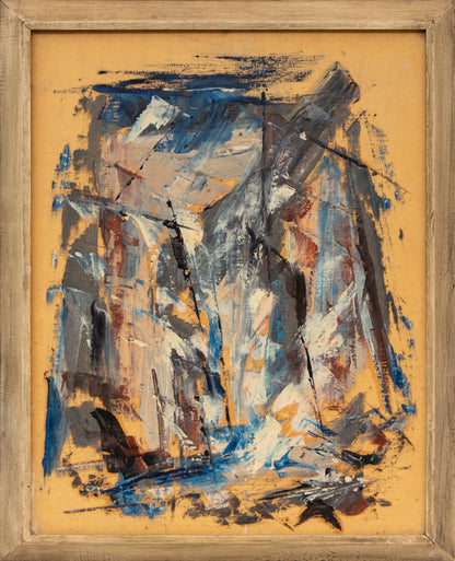 Untitled (Abstract in Yellow, Blue, Taupe, and Black), Painting, 1951