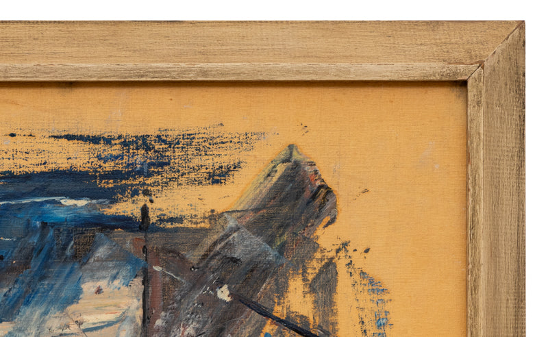 Untitled (Abstract in Yellow, Blue, Taupe, and Black), Painting, 1951
