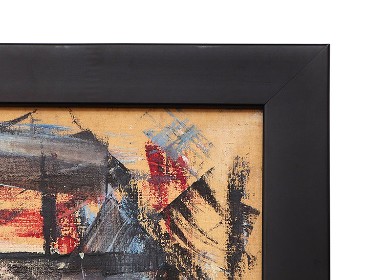 Untitled (Abstract in Orange, Black, Blue, and Red), Painting, 1956