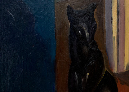 Still life with objects (Cat and Oranges), Painting, circa 1930