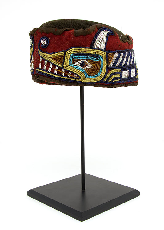 Kwakwaka'wakw (Kwakiutl) artwork for sale. Beaded Head Ring with Sisiutl Design, circa 1890, Denver, Colorado, Art Gallery)