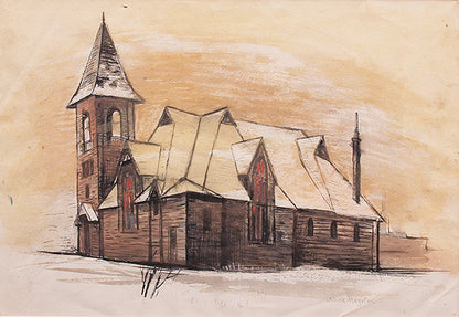Jenne Magafan (1916-1952) artwork for sale. Church in Leadville (Colorado), Painting, 1938, Denver, Colorado, Art Gallery)