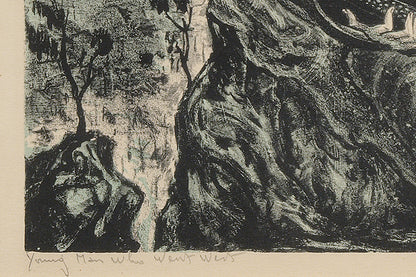 Young Man Who Went West (Man Playing Accordian), Print, circa 1940
