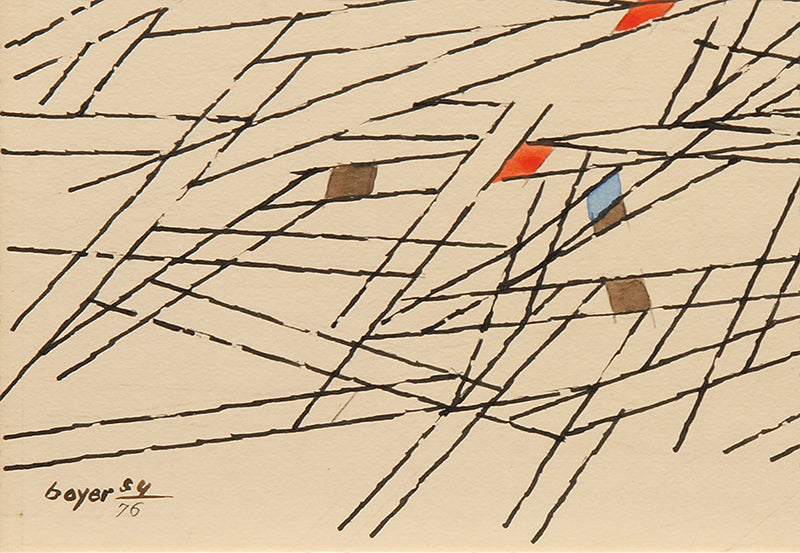 Abstract Composition in Brown, Orange and Blue, Painting, 1954