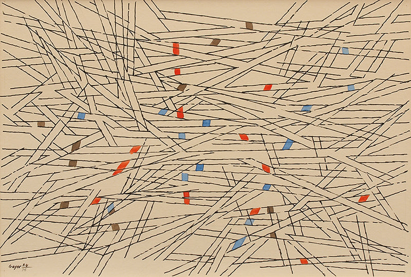 Herbert Bayer (1900-1985) artwork for sale. Abstract Composition in Brown, Orange and Blue, Painting, 1954, Denver, Colorado, Art Gallery)