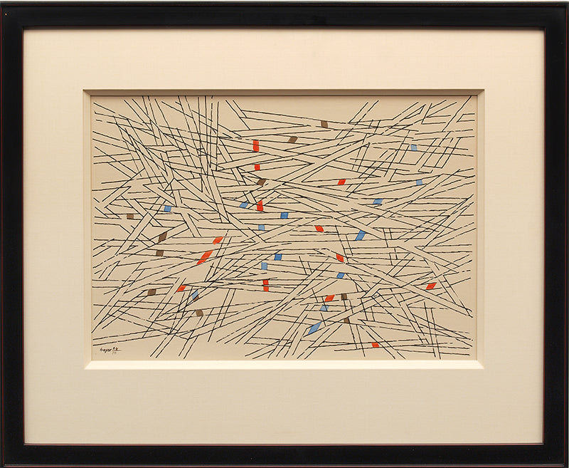 Abstract Composition in Brown, Orange and Blue, Painting, 1954