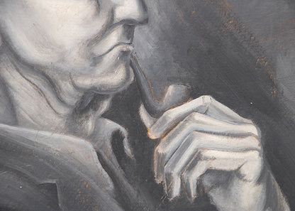 Untitled (Portrait of a Man with Pipe), Painting, circa 1952