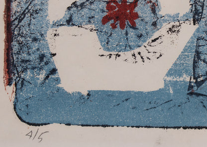 Cycle, 4/5 (Abstract in Blue, Black, White, and Red), Print, 1966