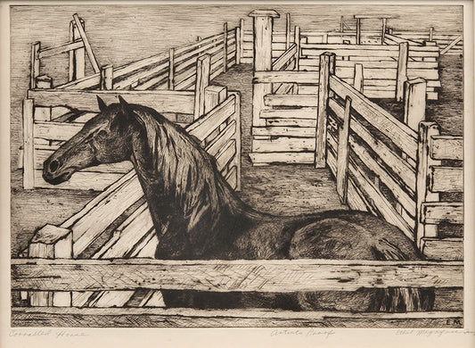 Ethel Magafan (1916-1993) artwork for sale. Corralled Horse (Artists Proof), Print, 1947, Denver, Colorado, Art Gallery)