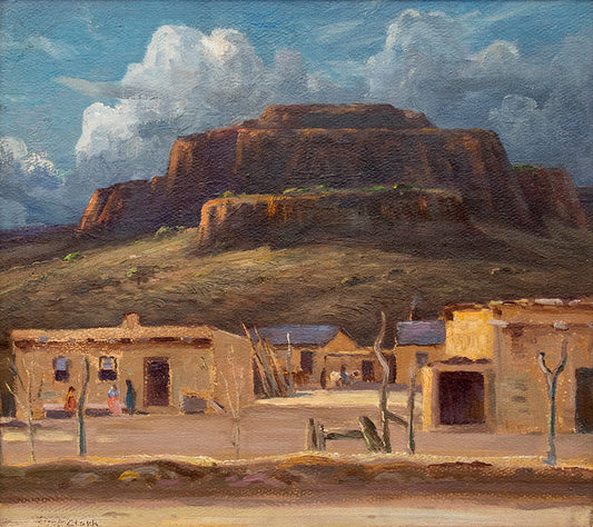 Eliot Clark (1883-1980) artwork for sale. Pueblo Near Santa Fe (New Mexico), Painting, 1932, Denver, Colorado, Art Gallery)