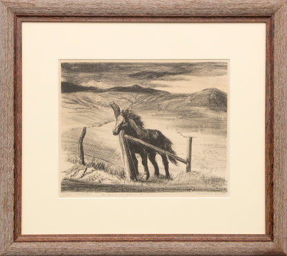 Forgotten, 53/80 (Horse by Fence), Print, 1943