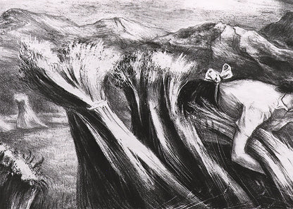 Tomorrow's Bread (Woman Harvesting Grain), Print, 1946