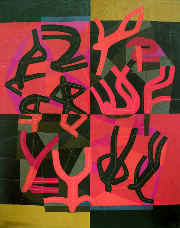Margo Hoff (1910-2008) artwork for sale. Action Series - Break Dance, Mixed Media Painting, 1975