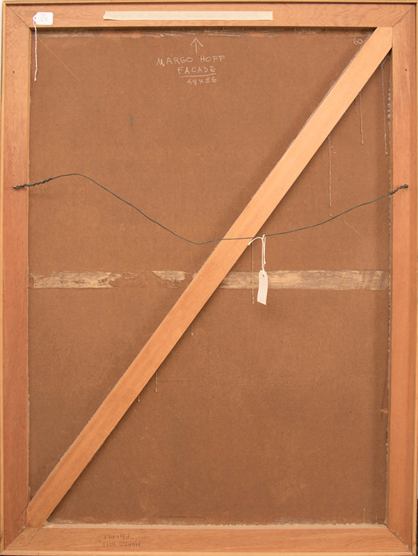 Facade (Abstract in Blue, Purple, Fuchsia, Black and Red & Orange), Mixed Media Painting, 1961