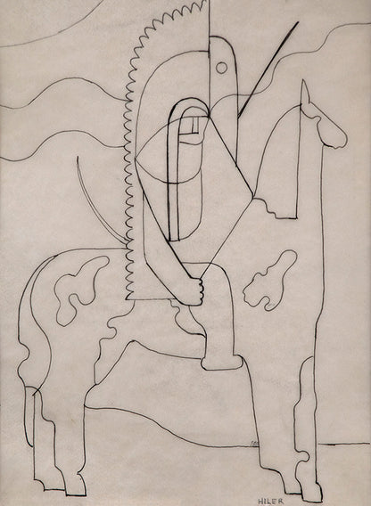 Hilaire Hiler (1898-1966) artwork for sale. Pinto (Abstract Horse and Rider), Drawing, circa 1933, Denver, Colorado, Art Gallery)
