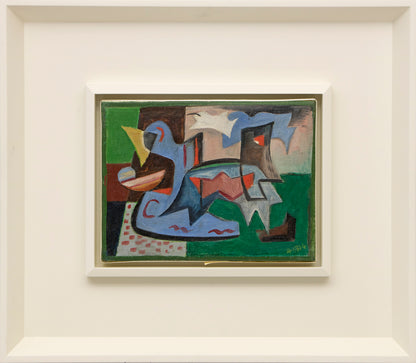 Untitled (Abstract in Green, Blue, Red, and White), Painting, 1944