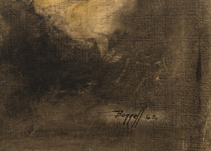 Untitled (Abstract in Brown, Ochre, Black, and Blue), Painting, 1963