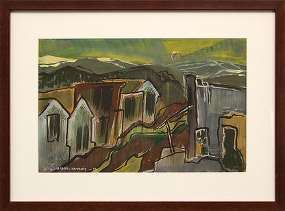 Cripple Creek, Colorado (Street Scene and Mountains), Painting, 1953