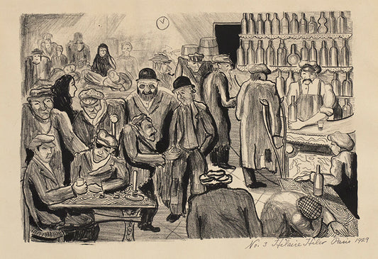 Hilaire Hiler (1898-1966) artwork for sale. Beggars Café No. 3 (Paris, France), Drawing, 1929, Denver, Colorado, Art Gallery)
